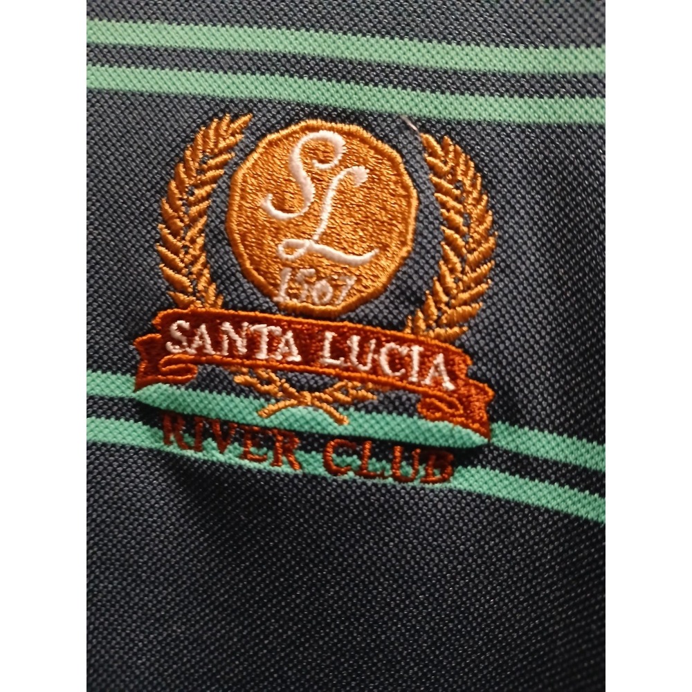 Peter Millar Summer Comfort Polo Shirt Men's L Blue Striped Stretch SANTA LUCIA - Picture 3 of 8